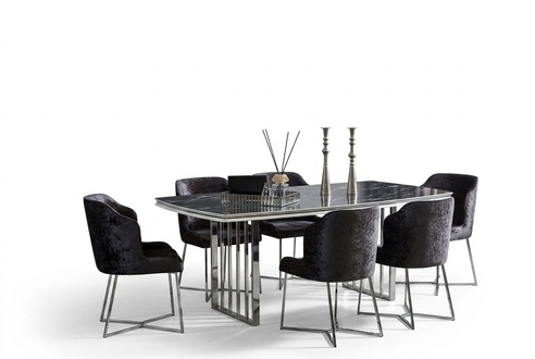 Villa Furniture XXL Sideboard Dining Table Chair Set 7-piece Dining Room Suite.