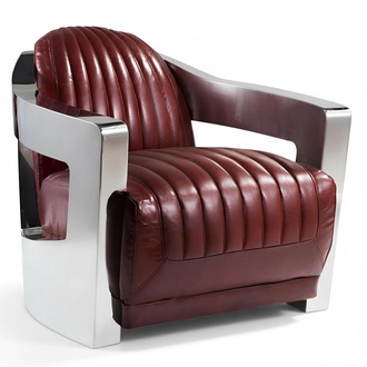 Vintage Aviator Pilot Chair Vintage Distressed Red Real Leather