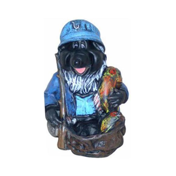 Decorative sculpture designed as a colorful old mole with a fish 45 cm