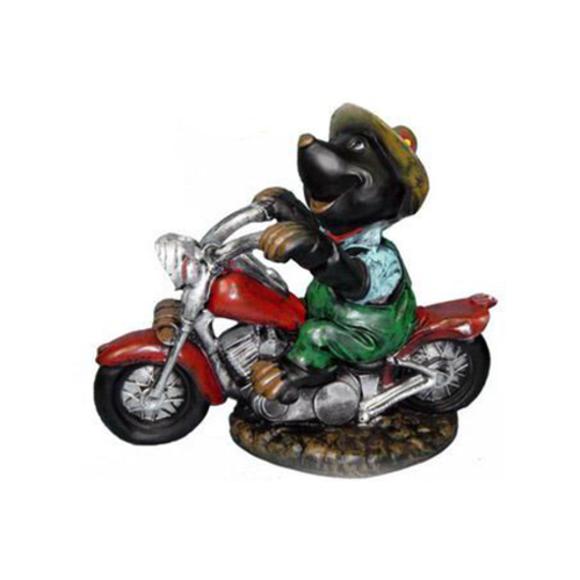 Decorative sculpture designed as a mole on driving motorcycle 65 cm