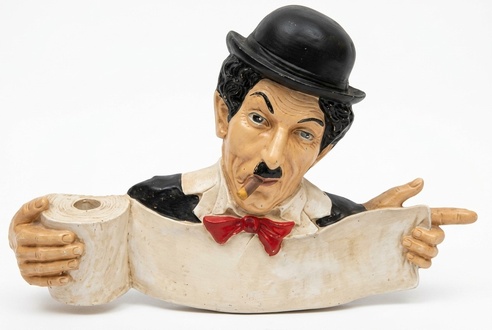 Flap with hand in pocket original colored decor figure 70x45cm