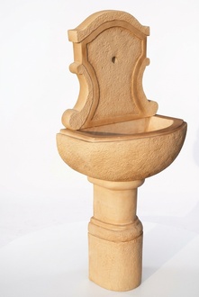 Ornamental wall fountain washbasin for garden decoration made of weather-resistant cement, model - AVILLA