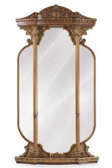 Wall mirror mirror carving Italian furnishing furniture 125x224cm New