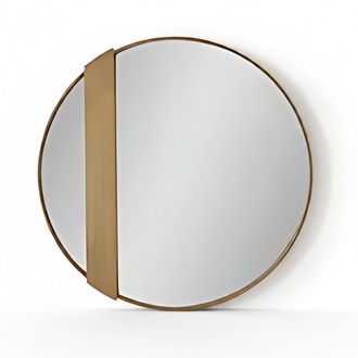 Wall mirror with round glass and square frame, modern and stylish mirror.