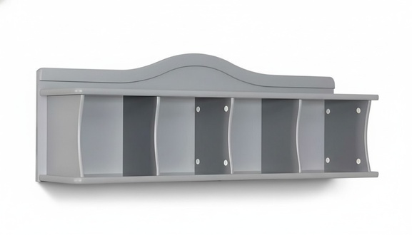 Wall module made of gray wood, a modern and elegant storage furniture.
