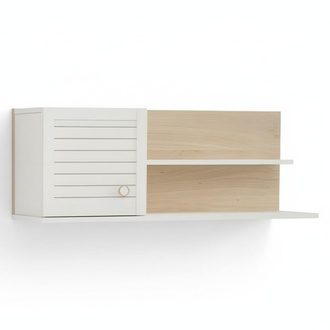 Wall module made of wood in white, modern, elegant design.