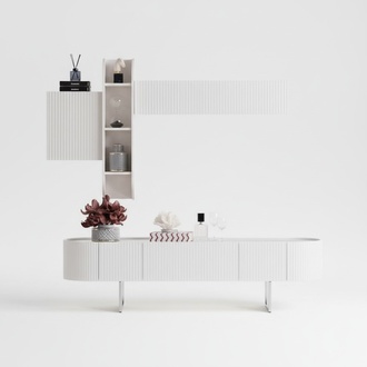 Wall unit sideboard wall shelf cabinet cabinet wall mirrored living room