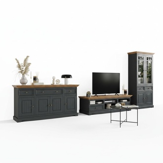 Living wall wood chest of drawers + RTV sideboard Italian country furniture 3pcs set New