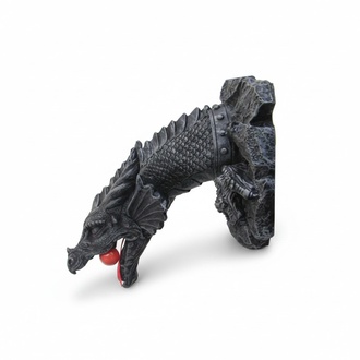Decorative wall sculpture designed as a dark grey colored dragon head 44cm N65