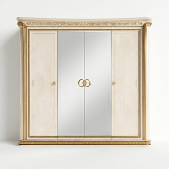 Bedroom wardrobe with 4 swing doors in antique style italian furniture arredoclassic™