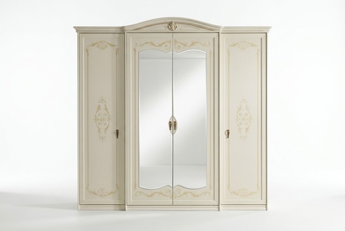 Wardrobe, bedroom, cupboards, furniture, wood, white mirrors, new