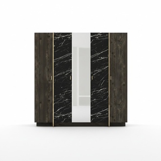 Wardrobe bedroom mirror cabinet cabinet 5-door wardrobes furniture 204cm