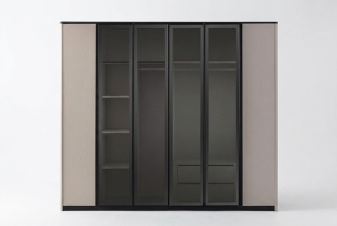 Wardrobe Wardrobe Cabinet Modern Wooden Cabinet Gray