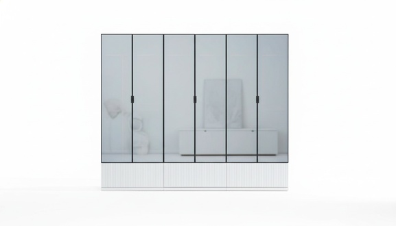 Wardrobe Wardrobe Wood Modern White Mirror Clothes Bedroom