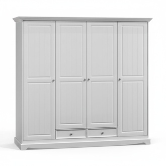 Wardrobe Wardrobe Classic Wood Country White New