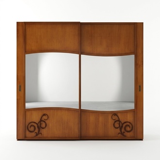 Wardrobe Wardrobe with Sliding Doors Bedroom Wall Cabinets Wood Mirror