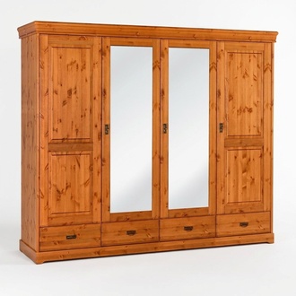 Closet Country Style Furniture Cupboard Wood Bedroom Cabinets Brown New