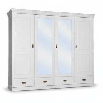 Wardrobe Country Style Shelf Cupboard Clothes Wardrobes Wood Furniture White