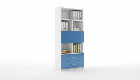 Cabinet for youth room shelf bookcase furniture blue shelf bookcase 1 piece