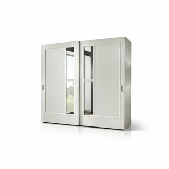 Wardrobe Sliding Doors Bedroom Cupboard Wall Cabinets Wood Mirror New