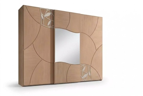 Wardrobe Sliding Doors Bedroom Wall Wood Mirror New