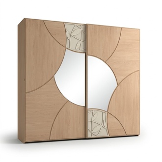 Wardrobe With Sliding Doors Bedroom Wood Wardrobe Brown Mirror