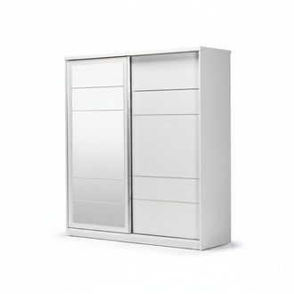 Wardrobe wooden cabinet cupboard wall cabinet mirror wood white