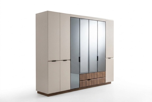 Wardrobe Wooden wardrobe Beige Bedroom wardrobe Modern wardrobe