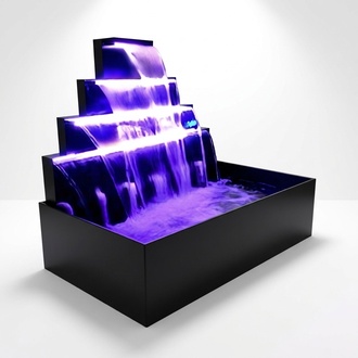 Waterfall Fountain Pool Stainless Steel Water Features Decoration Plant