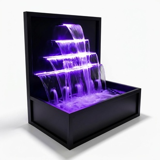 Waterfall Pool Plant Fountain Stainless Steel Decoration Water Features