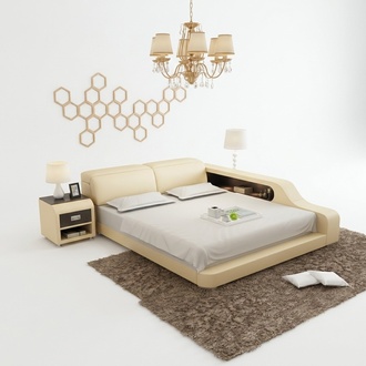 Waterbed Hotel Double Bed Beds Complete Leather Bed Water With USB Upholstered Bed