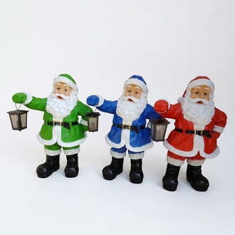 Colorful christmas decorative sculpture designed as santa claus with a lamp 75cm