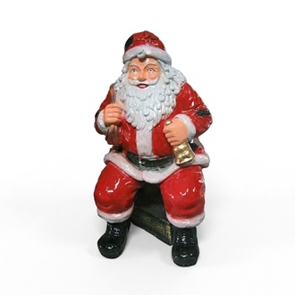 Decorative sculpture designed as a sitting drinking santa claus figure 80cm