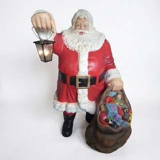 Decorative garden light designed as santa claus with a lamp figure 190 cm height