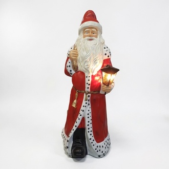 Garden light sculpture designed as decorative santa claus with a lamp figure 190cm height