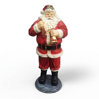 Decorative garden sculpture designed as santa claus figure 185 cm height