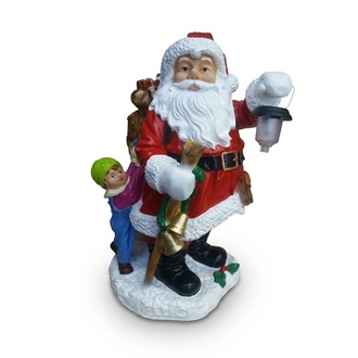 Winter christmas decor figure designed as santa claus & little kid 75cm