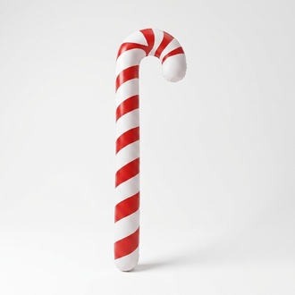 Decorative figure designed as white red colored christmas lollipop 110cm
