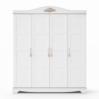 White 4-door wardrobe Designer wooden wardrobe Children\'s room furniture