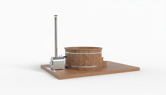 Whirlpool Bath Barrel External Bath Thermowood Pool Stove Wood Barrel Garden