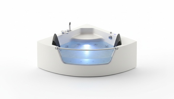Whirlpool bath tub glass LED light fittings corner bath tub bath tub