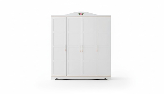 White 4-door wardrobe Designer wooden wardrobe Children\'s room furniture