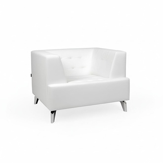 White armchair TV armchair lounge single seater living room club relaxation armchair