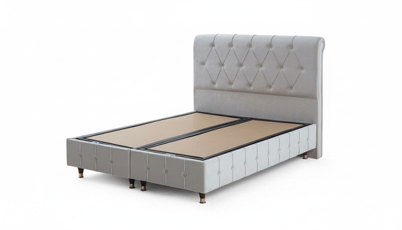 White Chesterfield bed bedroom solid color double bed bed frame