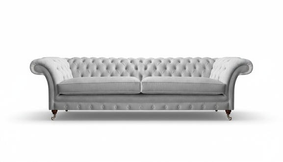 White Chesterfield fabric couch designer upholstered furniture exclusive fabric sofa