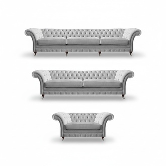 White Chesterfield couches designer three-seater luxury two-seater armchair