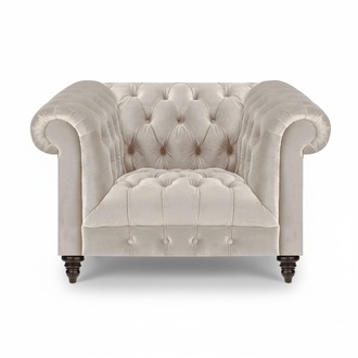 White Chesterfield upholstered armchair Designer fabric armchair textile