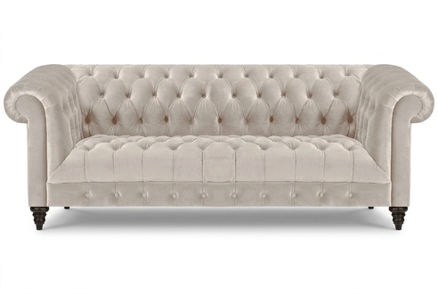 White Chesterfield upholstered designer sofa modern 3-seater