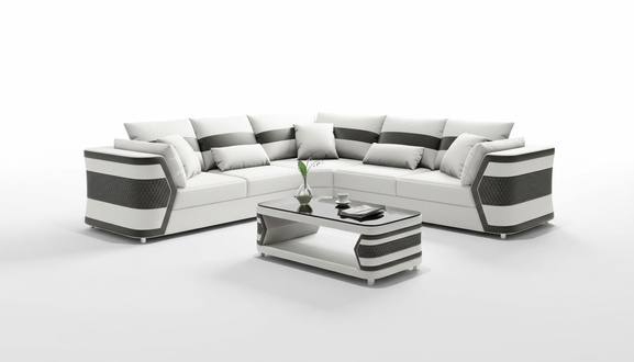 White corner set luxury leather sofa corner sofa couch sofa living room modern