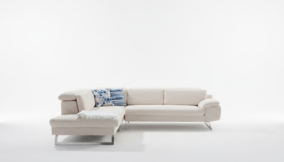 White Corner Upholstered Sofa L Shape Sofas Living Room Modern Living Landscapes